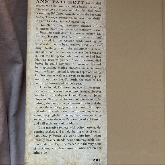 State of Wonder: A Novel by Ann Patchett | Fictionl, Adventure | Hardcover Book - Picture 4 of 6